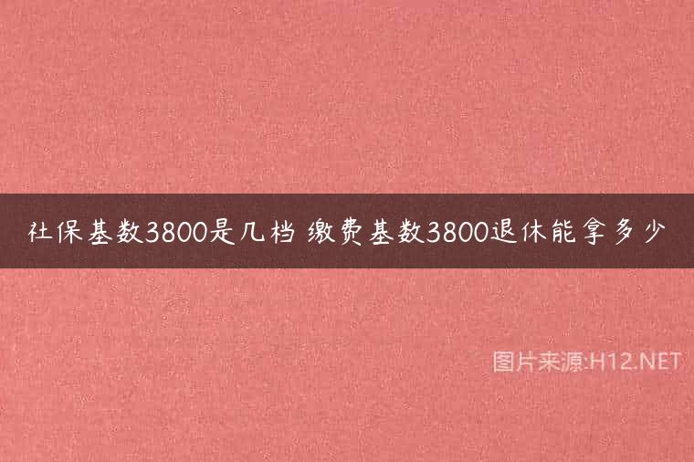社保基数3800是几档 缴费基数3800退休能拿多少