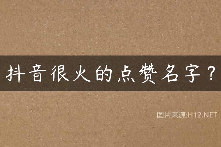 抖音很火的点赞名字？