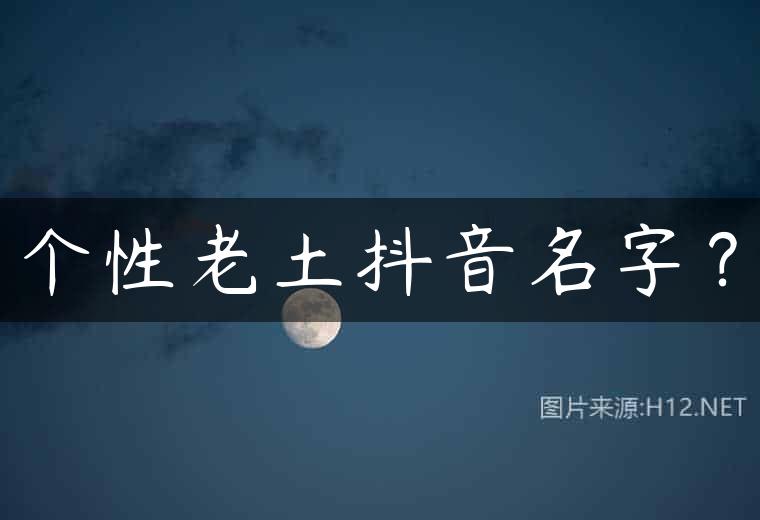 个性老土抖音名字？