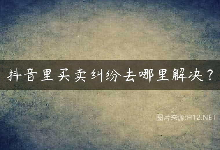 抖音里买卖纠纷去哪里解决？