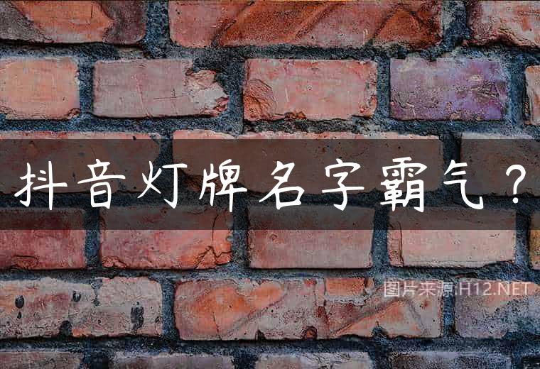 抖音灯牌名字霸气？