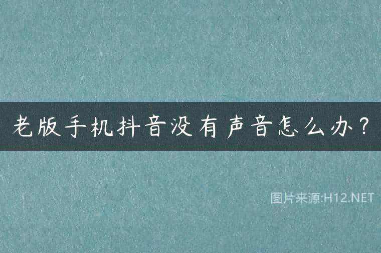 老版手机抖音没有声音怎么办？