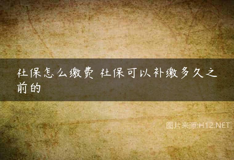 社保怎么缴费 社保可以补缴多久之前的
