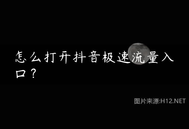 怎么打开抖音极速流量入口？