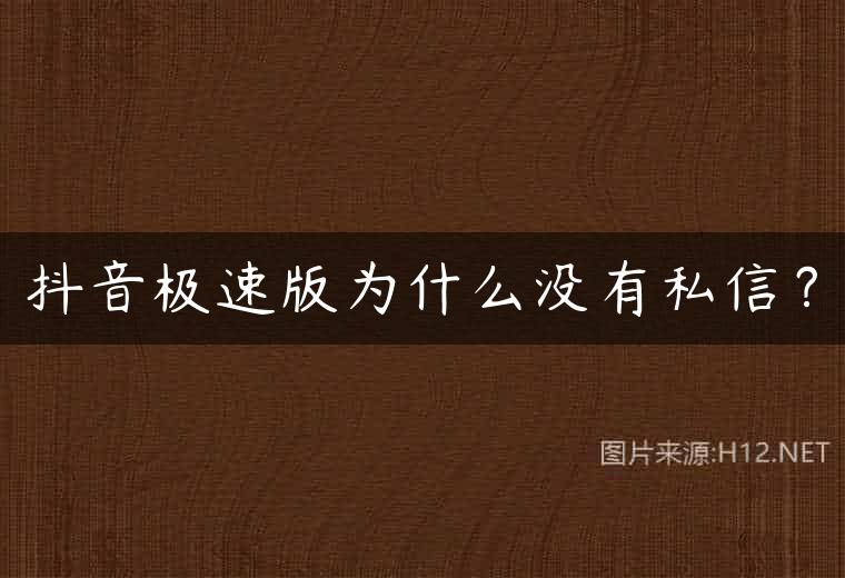 抖音极速版为什么没有私信？