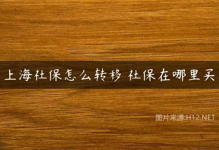 上海社保怎么转移 社保在哪里买
