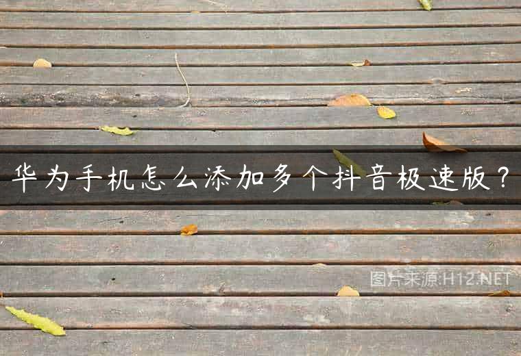 华为手机怎么添加多个抖音极速版？