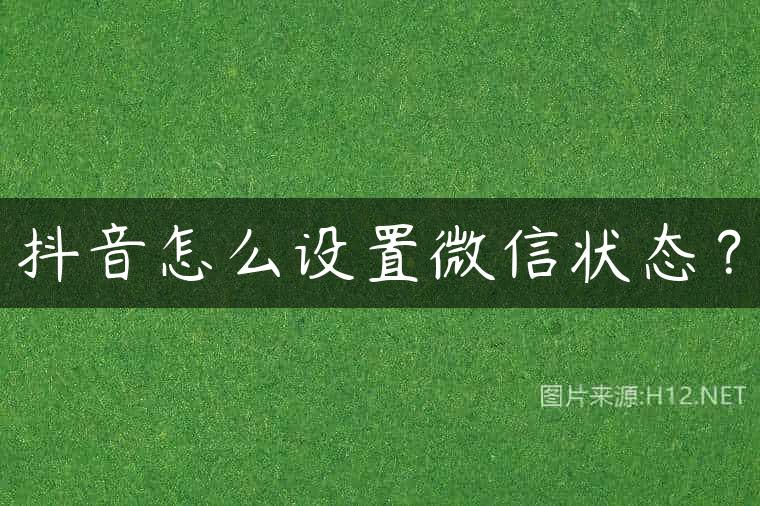 抖音怎么设置微信状态？