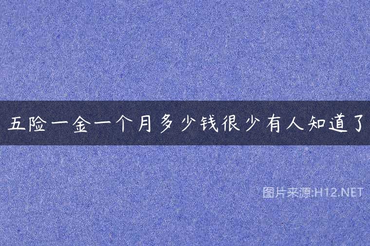 五险一金一个月多少钱很少有人知道了