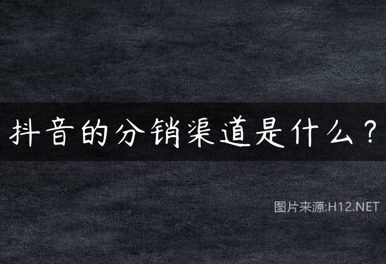 抖音的分销渠道是什么？