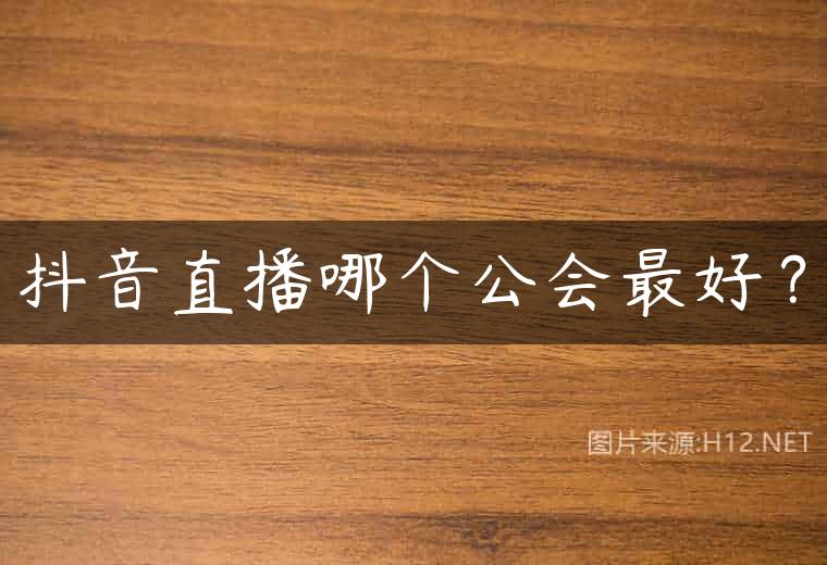 抖音直播哪个公会最好？