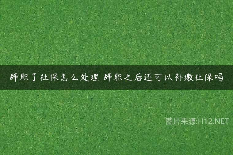 辞职了社保怎么处理 辞职之后还可以补缴社保吗