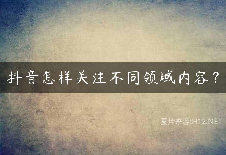 抖音怎样关注不同领域内容？