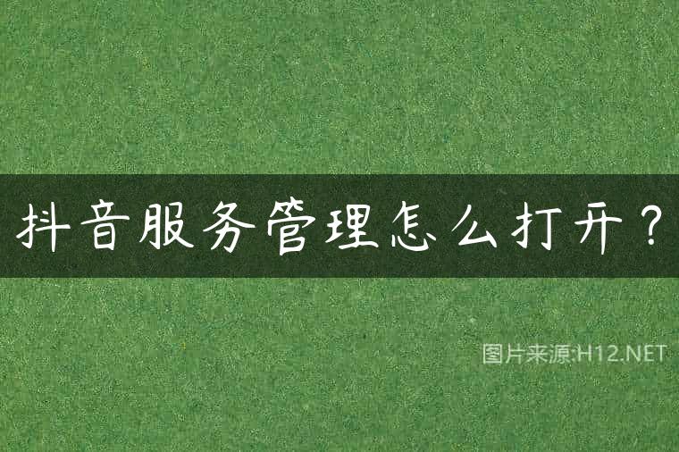 抖音服务管理怎么打开？
