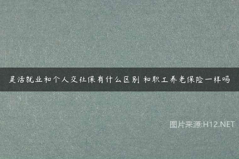 灵活就业和个人交社保有什么区别 和职工养老保险一样吗