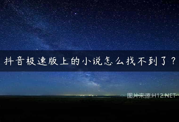 抖音极速版上的小说怎么找不到了？