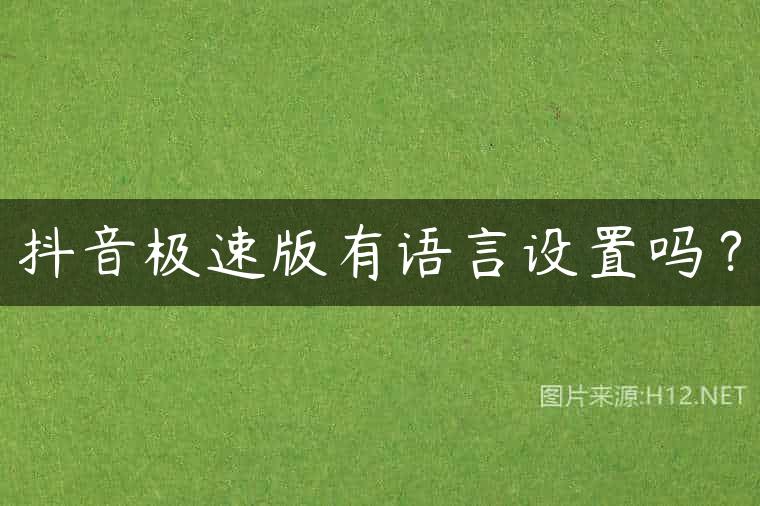 抖音极速版有语言设置吗？