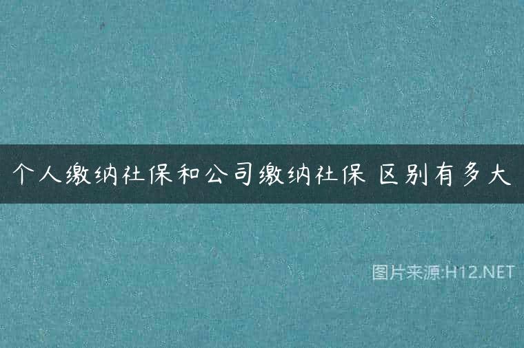 个人缴纳社保和公司缴纳社保 区别有多大