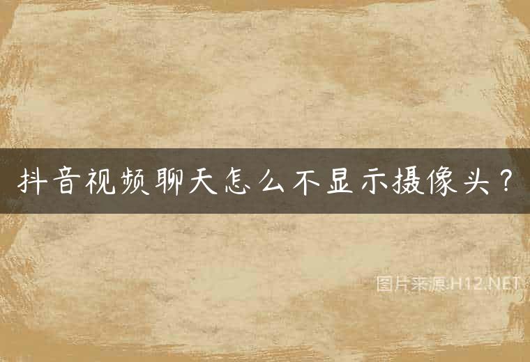 抖音视频聊天怎么不显示摄像头？