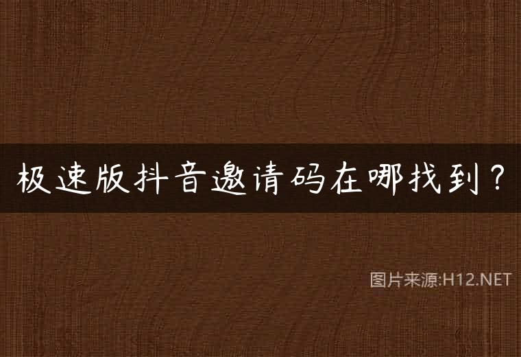 极速版抖音邀请码在哪找到？