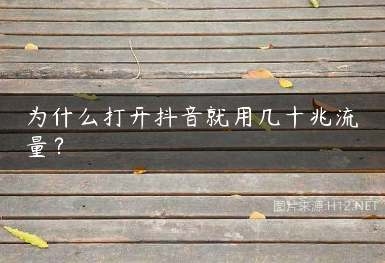 为什么打开抖音就用几十兆流量？