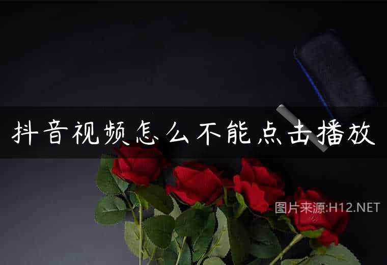 抖音视频怎么不能点击播放