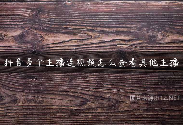 抖音多个主播连视频怎么查看其他主播