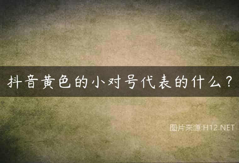抖音黄色的小对号代表的什么？