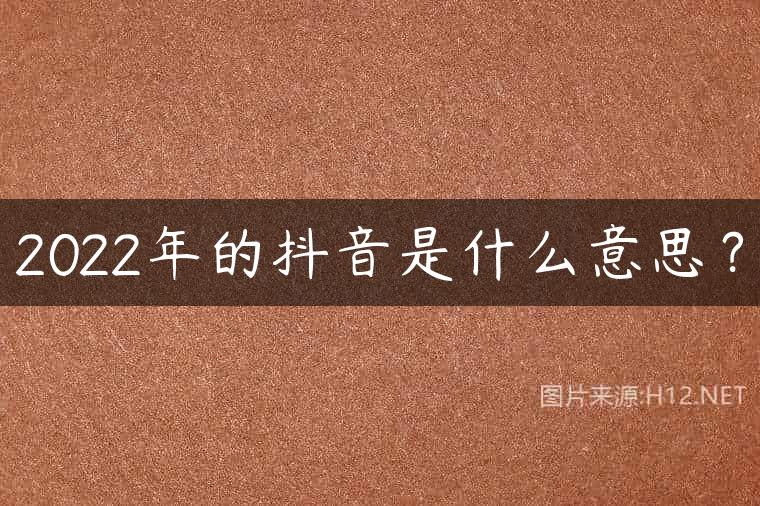 2022年的抖音是什么意思？