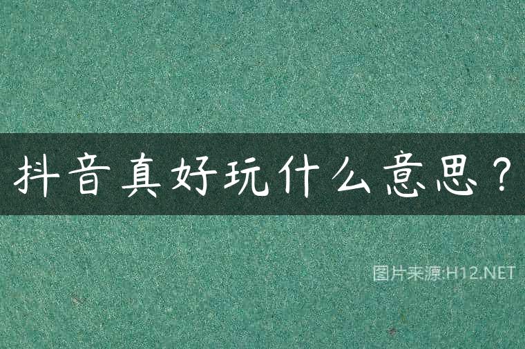 抖音真好玩什么意思？