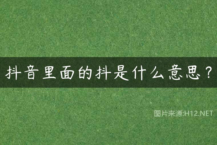 抖音里面的抖是什么意思？