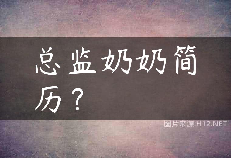 总监奶奶简历？