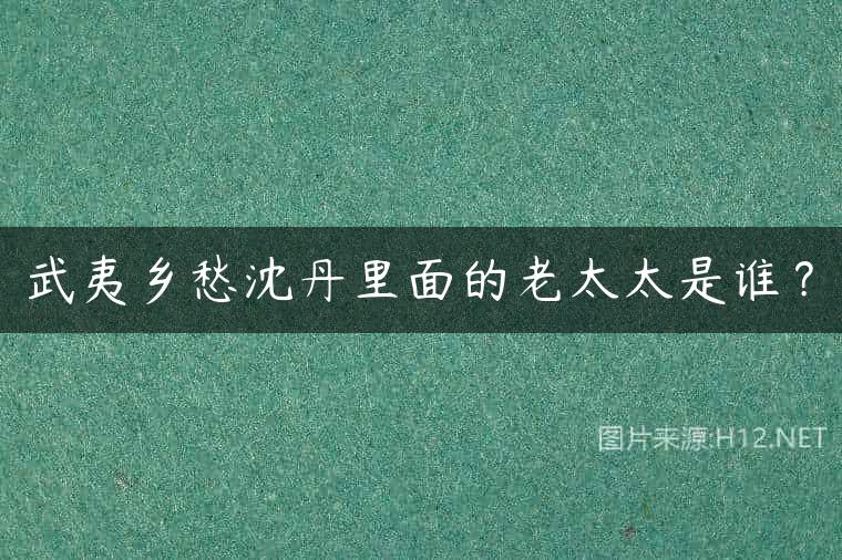 武夷乡愁沈丹里面的老太太是谁？