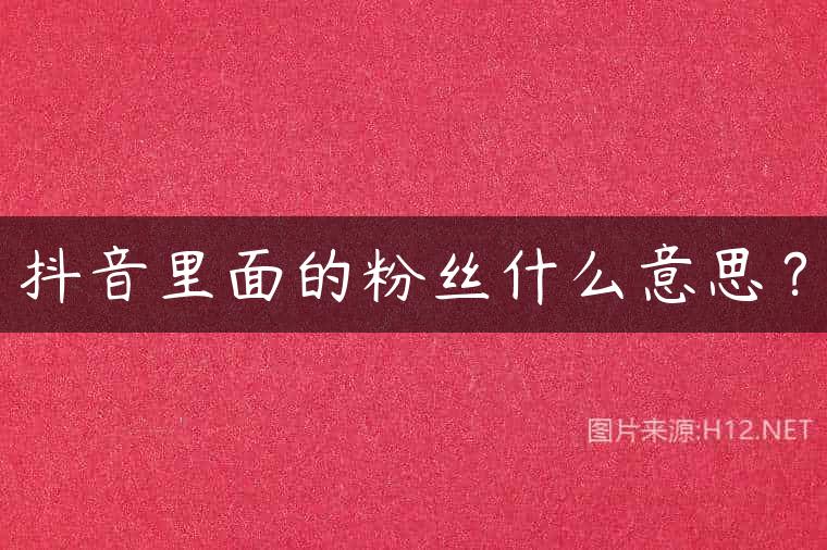 抖音里面的粉丝什么意思？