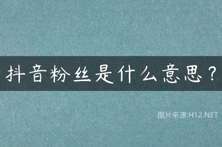 抖音粉丝是什么意思？