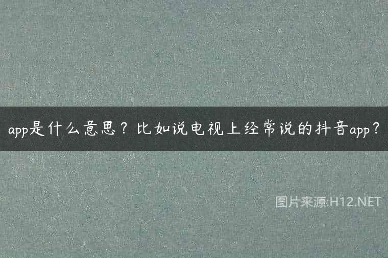 app是什么意思？比如说电视上经常说的抖音app？