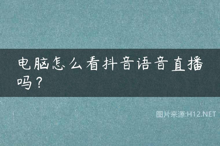 电脑怎么看抖音语音直播吗？