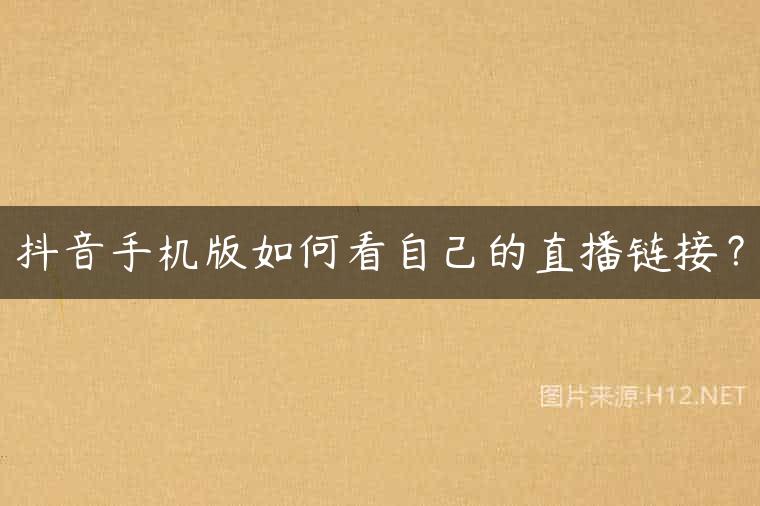 抖音手机版如何看自己的直播链接？