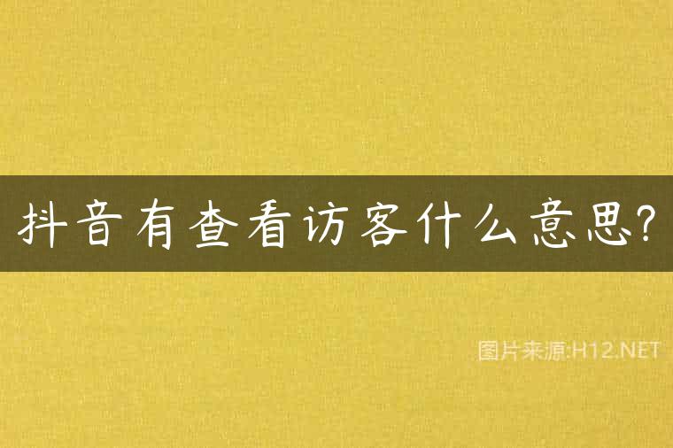 抖音有查看访客什么意思?