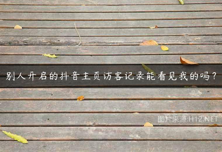 别人开启的抖音主页访客记录能看见我的吗？