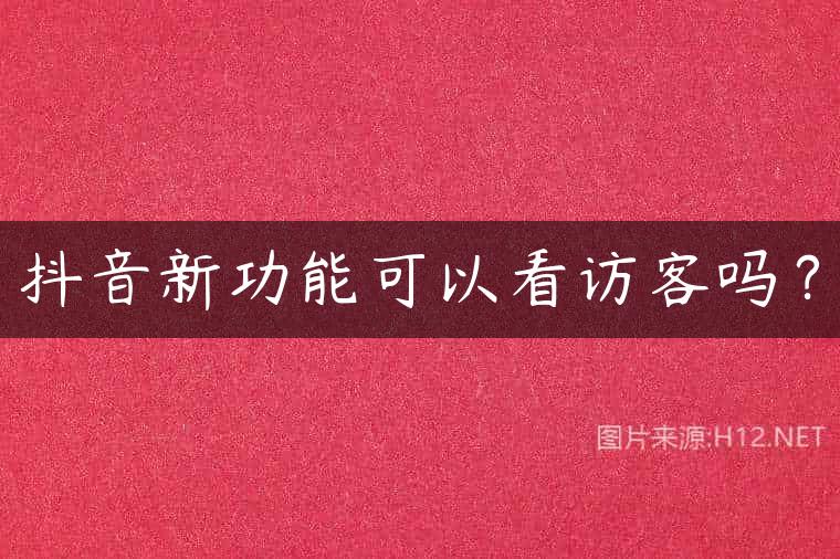 抖音新功能可以看访客吗？