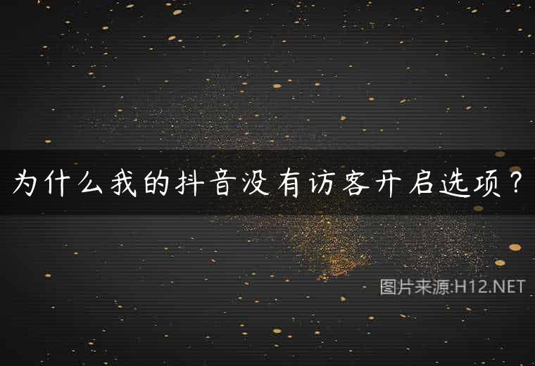 为什么我的抖音没有访客开启选项？