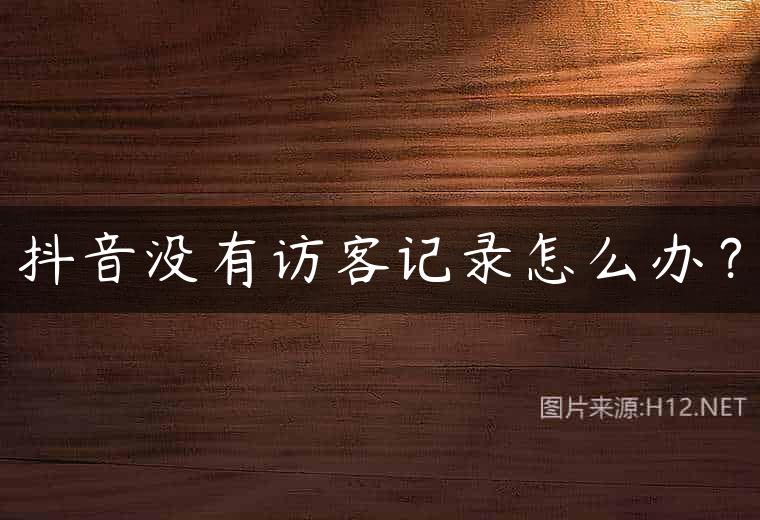 抖音没有访客记录怎么办？