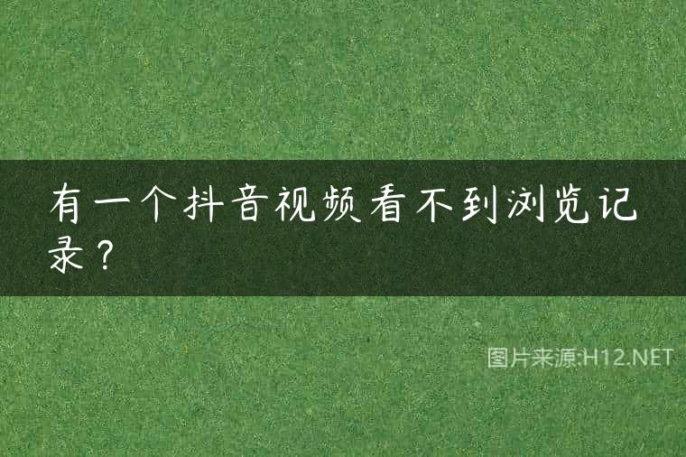 有一个抖音视频看不到浏览记录？