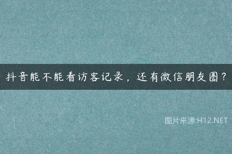 抖音能不能看访客记录，还有微信朋友圈？