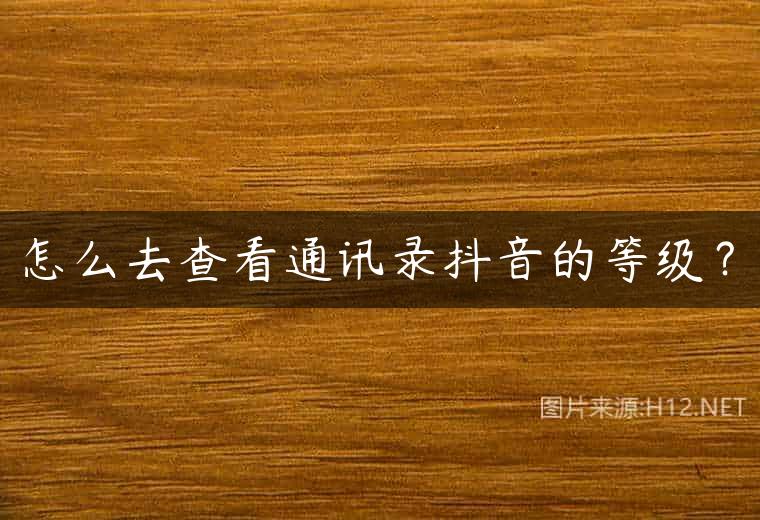 怎么去查看通讯录抖音的等级？