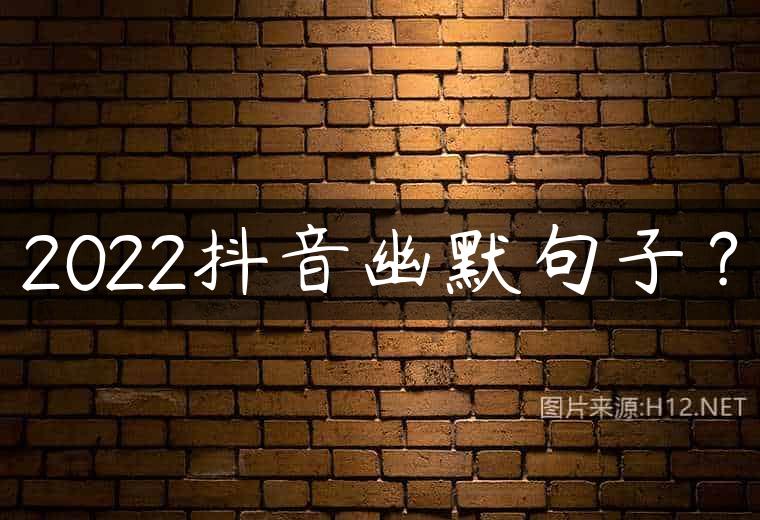 2022抖音幽默句子？