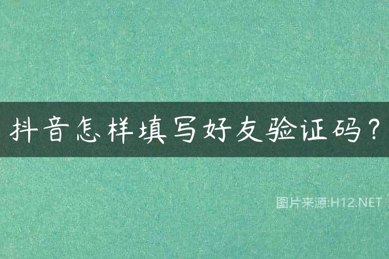 抖音怎样填写好友验证码？