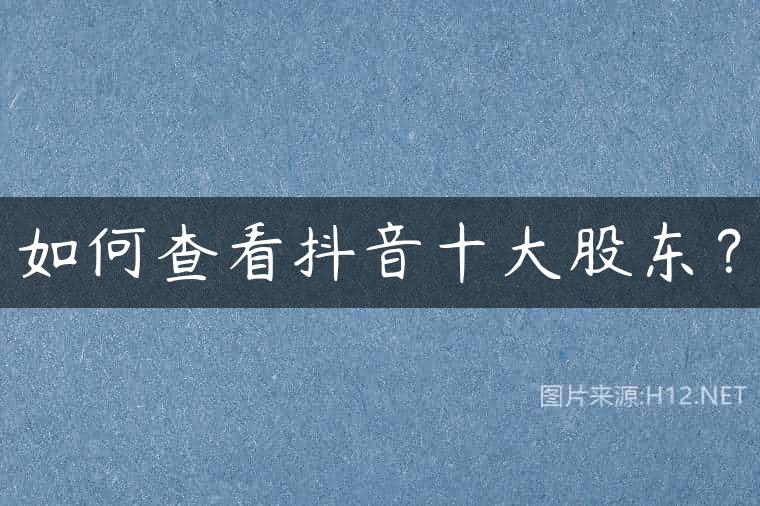 如何查看抖音十大股东？