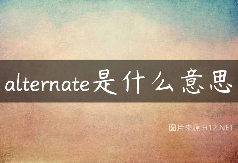 alternate是什么意思